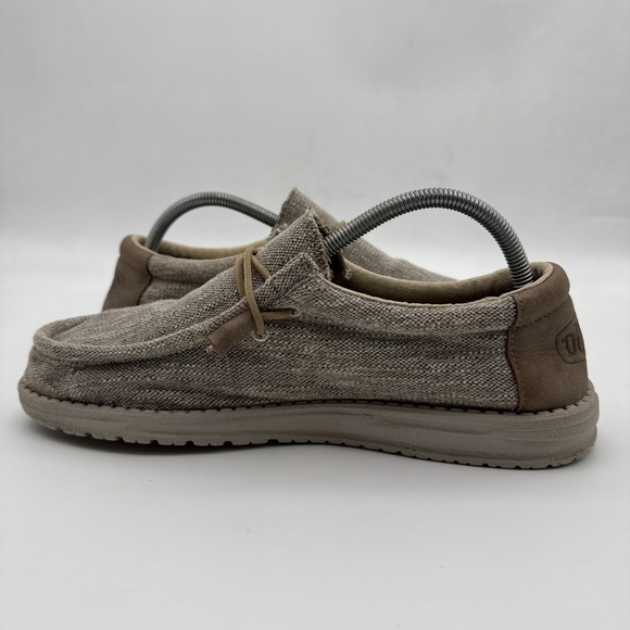Hey Dude Wally Ascend Woven Walnut Brown Slip On Unisex Men's 9/Womens 11 Shoes - Picture 3 of 15